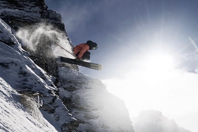 cardrona skier jumping off rock matt sweet